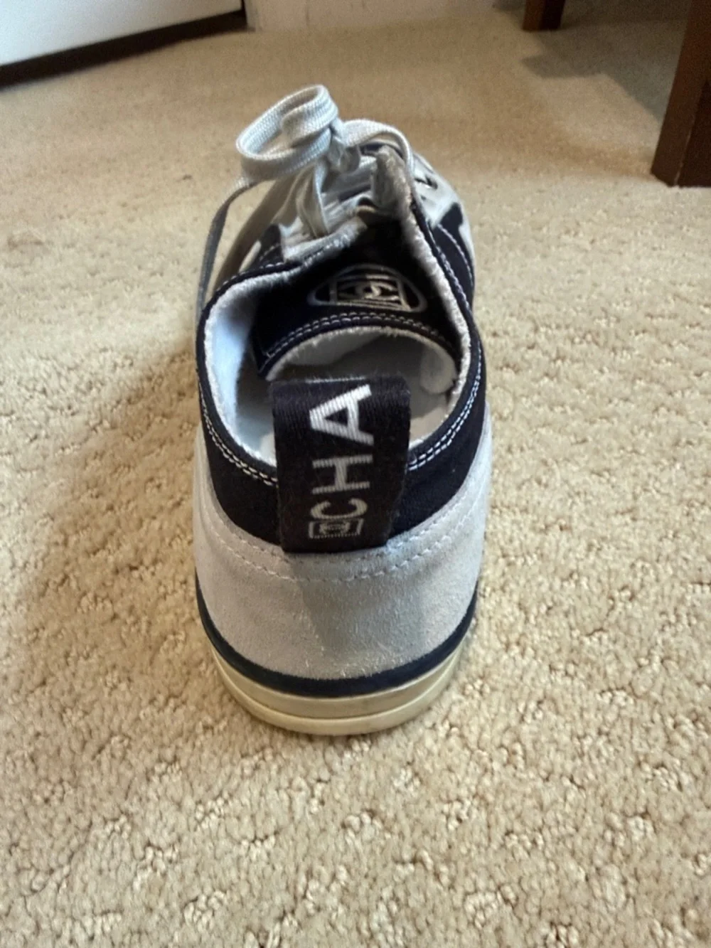 CHANEL Black and Light Gray Women's Sneakers